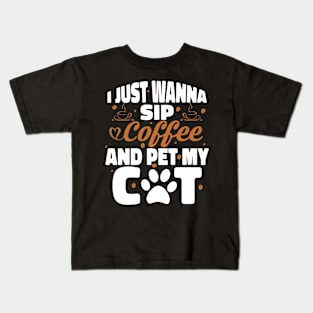 Cats and Coffee Kids T-Shirt